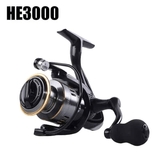 Darrahopens Outdoor Recreation > Fishing > Fishing Tackle Spinning Reel Fishing Reel, Metal Spool, Metal Handle, 5.2:1 Gear Ratio, 10KG Drag, Smooth and Sensitive Line Output, Left/Right Hand Interchangeable, Rotating Fishing Reel, Suitable for Freshwater and Saltwater(HE3000)