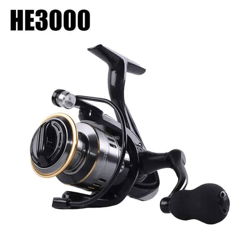 Darrahopens Outdoor Recreation > Fishing > Fishing Tackle Spinning Reel Fishing Reel, Metal Spool, Metal Handle, 5.2:1 Gear Ratio, 10KG Drag, Smooth and Sensitive Line Output, Left/Right Hand Interchangeable, Rotating Fishing Reel, Suitable for Freshwater and Saltwater(HE3000)