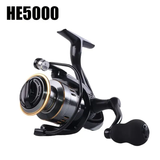 Darrahopens Outdoor Recreation > Fishing > Fishing Tackle Spinning Reel Fishing Reel, Metal Spool, Metal Handle, 5.2:1 Gear Ratio, 10KG Drag, Smooth and Sensitive Line Output, Left/Right Hand Interchangeable, Rotating Fishing Reel, Suitable for Freshwater and Saltwater（HE1000)