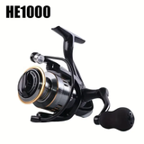 Darrahopens Outdoor Recreation > Fishing > Fishing Tackle Spinning Reel Fishing Reel, Metal Spool, Metal Handle, 5.2:1 Gear Ratio, 10KG Drag, Smooth and Sensitive Line Output, Left/Right Hand Interchangeable, Rotating Fishing Reel, Suitable for Freshwater and Saltwater(HE5000)