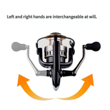 Darrahopens Outdoor Recreation > Fishing > Fishing Tackle Spinning Reel Fishing Reel, Metal Spool, Metal Handle, 5.2:1 Gear Ratio, 10KG Drag, Smooth and Sensitive Line Output, Left/Right Hand Interchangeable, Rotating Fishing Reel, Suitable for Freshwater and Saltwater(HE7000)