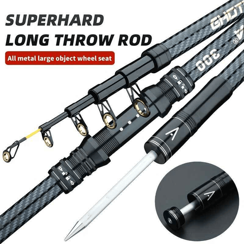 Darrahopens Outdoor Recreation > Fishing > Fishing Tackle Ultra-hard carbon fiber fishing rod 3m, with anti-slip handle and metal ground inserts - suitable for sea rock fishing, surfing casting and long-range casting