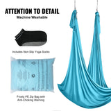 Darrahopens Outdoor Recreation > Fishing > Fishing Tackle VEVOR Aerial Silk & Yoga Swing, 10 m Length, Aerial Yoga Hammock Kit with 100gsm Nylon Fabric, Full Rigging Hardware & Easy Set-up Guide, Antigravity Flying for All Levels Fitness Bodybuilding, Blue