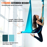 Darrahopens Outdoor Recreation > Fishing > Fishing Tackle VEVOR Aerial Silk & Yoga Swing, 10 m Length, Aerial Yoga Hammock Kit with 100gsm Nylon Fabric, Full Rigging Hardware & Easy Set-up Guide, Antigravity Flying for All Levels Fitness Bodybuilding, Blue