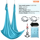 Darrahopens Outdoor Recreation > Fishing > Fishing Tackle VEVOR Aerial Silk & Yoga Swing, 10 m Length, Aerial Yoga Hammock Kit with 100gsm Nylon Fabric, Full Rigging Hardware & Easy Set-up Guide, Antigravity Flying for All Levels Fitness Bodybuilding, Blue