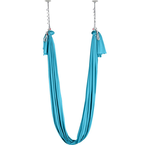 Darrahopens Outdoor Recreation > Fishing > Fishing Tackle VEVOR Aerial Silk & Yoga Swing, 10 m Length, Aerial Yoga Hammock Kit with 100gsm Nylon Fabric, Full Rigging Hardware & Easy Set-up Guide, Antigravity Flying for All Levels Fitness Bodybuilding, Blue