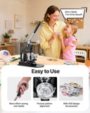 Darrahopens Outdoor Recreation > Fishing > Fishing Tackle VEVOR Button Maker Machine, 58 mm, Pin Maker Machine with 500pcs Button Parts, Circle Cutter, Hex Wrenches and Magic Book, Ergonomic Handle, for DIY Badges, Personalized Pins and Key Chains, Black