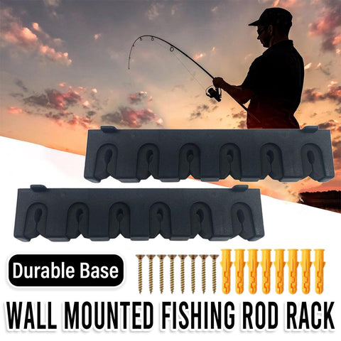 Darrahopens Outdoor Recreation > Fishing > Fishing Tackle Wall Mounted Fishing Rod Holder Display Rack Sturdy Fishing Rod Storage Stand