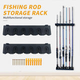 Darrahopens Outdoor Recreation > Fishing > Fishing Tackle Wall Mounted Fishing Rod Holder Display Rack Sturdy Fishing Rod Storage Stand