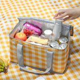 Darrahopens Outdoor Recreation > Iceboxes & Coolers > Cooler bags 2 Pack Insulated Picnic Lunch Bags, Checkered Thermal Food Storage Totes, Yellow