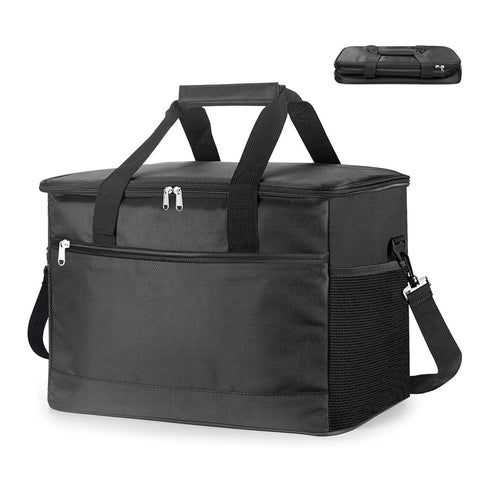 Darrahopens Outdoor Recreation > Iceboxes & Coolers > Cooler bags Large 18L Insulated Cooler Bag - Leakproof Thermal Lunch Tote with Shoulder Strap - Heavy Duty Black Picnic Box for Beach, Camping & Work