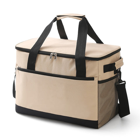 Darrahopens Outdoor Recreation > Iceboxes & Coolers > Cooler bags Large 30L Insulated Cooler Bag - Leakproof Thermal Lunch Tote with Shoulder Strap - Heavy Duty Beige Picnic Box for Beach, Camping & Work
