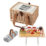 Darrahopens Outdoor Recreation > Picnic > Picnic Baskets Alfresco 2 Person Picnic Basket Set with Table Blanket Cooler Wooden Insulated