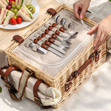 Darrahopens Outdoor Recreation > Picnic > Picnic Baskets Alfresco 4 Person Insulated Picnic Basket Set with Foldable Wood Table Mat In Australia - Darrahopens