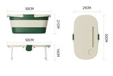 Darrahopens Outdoor Recreation > Picnic > Picnic Baskets Foldable Picnic Basket with Tray - 16.5L Capacity, White Green, Perfect for Camping and Outdoor Gatherings
