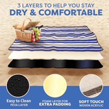 Darrahopens Outdoor Recreation > Picnic > Picnic Blankets Double-layer Nylon Picnic Mat High-density Waterproof Base + Nylon Padding Lightweight Foldable with Carry Handle Machine Washable & Easy Care  Ideal for Beach Camping Park Outdoor Picnics。（150*200CM)