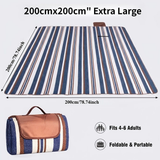 Darrahopens Outdoor Recreation > Picnic > Picnic Blankets Double-layer Nylon Picnic Mat High-density Waterproof Base + Nylon Padding Lightweight Foldable with Carry Handle Machine Washable & Easy Care  Ideal for Beach Camping Park Outdoor Picnics(200*200CM)