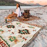 Darrahopens Outdoor Recreation > Picnic > Picnic Blankets Mutifunctional 90 x 90 CM Bohemian Outdoor Picnic Blanket & Throw - Thick, Moisture-Proof Mat for Camping, Beach & Home Decor