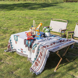 Darrahopens Outdoor Recreation > Picnic > Picnic Blankets Mutifunctional 90 x 90 CM Bohemian Outdoor Picnic Blanket & Throw - Thick, Moisture-Proof Mat for Camping, Beach & Home Decor