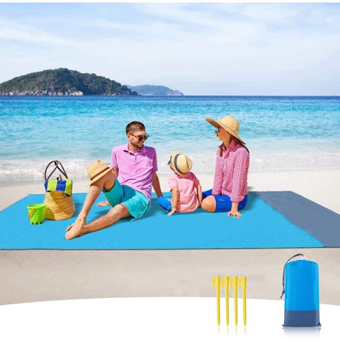 Darrahopens Outdoor Recreation > Picnic > Picnic Blankets Sandproof Beach Blanket Waterproof Beach Mat 210 X 200 Cm 4 Fixing Corners Beach Mat For Beach Travel Camping Hiking