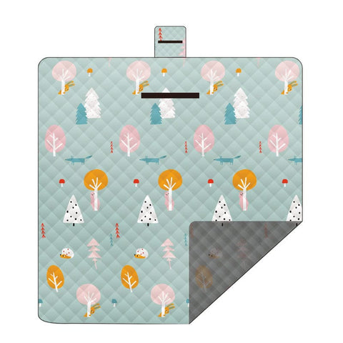 Darrahopens Outdoor Recreation > Picnic > Picnic Blankets Waterproof Foldable Picnic Blanket with Green Mood Print - 200x200cm