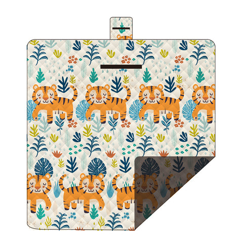 Darrahopens Outdoor Recreation > Picnic > Picnic Blankets Waterproof Foldable Picnic Blanket with King of the Forest Print - 200x200cm