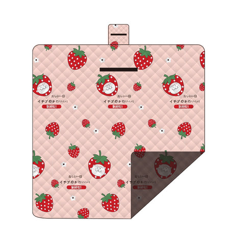 Darrahopens Outdoor Recreation > Picnic > Picnic Blankets Waterproof Foldable Picnic Blanket with strawberry Print - 200x200cm