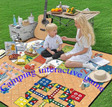 Darrahopens Outdoor Recreation > Picnic > Picnic Blankets Waterproof Picnic Blanket with Flying Chess Game: 80''x80'' Extra Large, Foldable for Australian Camping, Beach & Family Gatherings