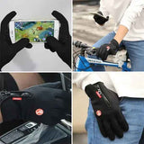Darrahopens Outdoor Recreation > Snow Sports > Skiing & Accessories Black Winter Windproof Waterproof Thermal Touch Gloves for Men and Women, Anti-Slip Rubber Palm, Zipper Closure for Easy Wear, Size L for Outdoor Sports In Australia - Darrahopens