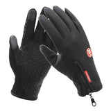 Darrahopens Outdoor Recreation > Snow Sports > Skiing & Accessories Black Winter Windproof Waterproof Thermal Touch Gloves for Men and Women, Anti-Slip Rubber Palm, Zipper Closure for Easy Wear, Size L for Outdoor Sports In Australia - Darrahopens