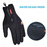 Darrahopens Outdoor Recreation > Snow Sports > Skiing & Accessories Black Winter Windproof Waterproof Thermal Touch Gloves for Men and Women, Anti-Slip Rubber Palm, Zipper Closure for Easy Wear, Size L for Outdoor Sports In Australia - Darrahopens