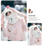 Darrahopens Outdoor Recreation > Snow Sports > Skiing & Accessories Cartoon Rabbit Ear Thermal Hat: Three-in-One Design, Cute and Warm, Perfect for Cycling and Skiing, Adorable All Winter Long!/white In Australia - Darrahopens