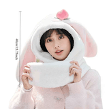Darrahopens Outdoor Recreation > Snow Sports > Skiing & Accessories Cartoon Rabbit Ear Thermal Hat: Three-in-One Design, Cute and Warm, Perfect for Cycling and Skiing, Adorable All Winter Long!/white In Australia - Darrahopens
