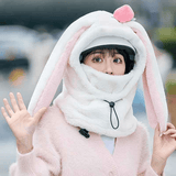 Darrahopens Outdoor Recreation > Snow Sports > Skiing & Accessories Cartoon Rabbit Ear Thermal Hat: Three-in-One Design, Cute and Warm, Perfect for Cycling and Skiing, Adorable All Winter Long!/white In Australia - Darrahopens