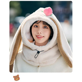 Darrahopens Outdoor Recreation > Snow Sports > Skiing & Accessories Cartoon Rabbit Ear Thermal Hat: Three-in-One Design, Cute and Warm, Perfect for Cycling and Skiing, Adorable All Winter Long!/white In Australia - Darrahopens