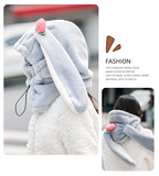 Darrahopens Outdoor Recreation > Snow Sports > Skiing & Accessories Cartoon Rabbit Ear Thermal Hat: Three-in-One Design, Cute and Warm, Perfect for Cycling and Skiing, Adorable All Winter Long!/white In Australia - Darrahopens
