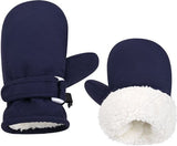 Darrahopens Outdoor Recreation > Snow Sports > Skiing & Accessories Children's ski gloves - Thick mittens with fleece lining - Windproof, heat-insulating, Velcro closure to prevent slipping - Navy blue