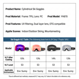 Darrahopens Outdoor Recreation > Snow Sports > Skiing & Accessories Cylindrical Snow Goggles with Anti-Fog Dual-Layer PC Lens, Impact-Resistant TPU Frame, and Adjustable Silicone-Grip Strap for Skiing, Snowboarding, and Mountaineering in Sunny Conditions (Pink)