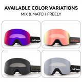 Darrahopens Outdoor Recreation > Snow Sports > Skiing & Accessories Cylindrical Snow Goggles with Anti-Fog Dual-Layer PC Lens, Impact-Resistant TPU Frame, and Adjustable Silicone-Grip Strap for Skiing, Snowboarding, and Mountaineering in Sunny Conditions (Pink)