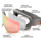 Darrahopens Outdoor Recreation > Snow Sports > Skiing & Accessories Cylindrical Snow Goggles with Anti-Fog Dual-Layer PC Lens, Impact-Resistant TPU Frame, and Adjustable Silicone-Grip Strap for Skiing, Snowboarding, and Mountaineering in Sunny Conditions (Grey)