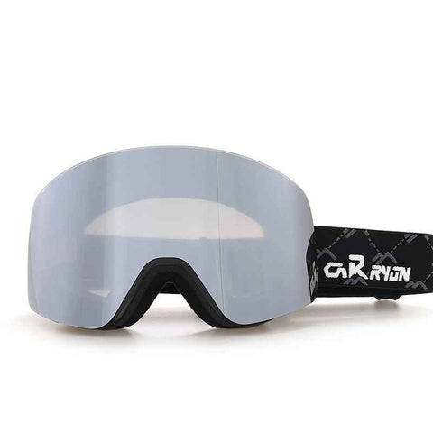 Darrahopens Outdoor Recreation > Snow Sports > Skiing & Accessories Cylindrical Snow Goggles with Anti-Fog Dual-Layer PC Lens, Impact-Resistant TPU Frame, and Adjustable Silicone-Grip Strap for Skiing, Snowboarding, and Mountaineering in Sunny Conditions (Grey)