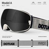 Darrahopens Outdoor Recreation > Snow Sports > Skiing & Accessories DOTUGE DGQ-D07 Magnetic Flip Ski Goggles with REVO Coated Dual-Layer Anti-Fog Spherical Lens, UV400 Protection, OTG Design, and Wide Field of View for Snow Sports (A) In Australia - Darrahopens