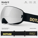 Darrahopens Outdoor Recreation > Snow Sports > Skiing & Accessories DOTUGE DGQ-D07 Magnetic Flip Ski Goggles with REVO Coated Dual-Layer Anti-Fog Spherical Lens, UV400 Protection, OTG Design, and Wide Field of View for Snow Sports (B) In Australia - Darrahopens