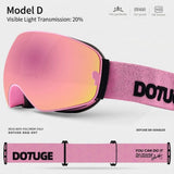 Darrahopens Outdoor Recreation > Snow Sports > Skiing & Accessories DOTUGE DGQ-D07 Magnetic Flip Ski Goggles with REVO Coated Dual-Layer Anti-Fog Spherical Lens, UV400 Protection, OTG Design, and Wide Field of View for Snow Sports (C) In Australia - Darrahopens