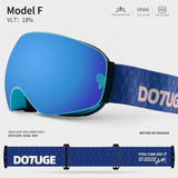 Darrahopens Outdoor Recreation > Snow Sports > Skiing & Accessories DOTUGE DGQ-D07 Magnetic Flip Ski Goggles with REVO Coated Dual-Layer Anti-Fog Spherical Lens, UV400 Protection, OTG Design, and Wide Field of View for Snow Sports (D) In Australia - Darrahopens