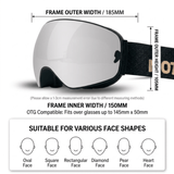 Darrahopens Outdoor Recreation > Snow Sports > Skiing & Accessories DOTUGE DGQ-D07 Magnetic Flip Ski Goggles with REVO Coated Dual-Layer Anti-Fog Spherical Lens, UV400 Protection, OTG Design, and Wide Field of View for Snow Sports (D) In Australia - Darrahopens