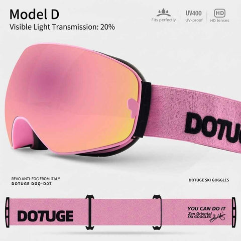Darrahopens Outdoor Recreation > Snow Sports > Skiing & Accessories DOTUGE DGQ-D07 Magnetic Flip Ski Goggles with REVO Coated Dual-Layer Anti-Fog Spherical Lens, UV400 Protection, OTG Design, and Wide Field of View for Snow Sports (D) In Australia - Darrahopens