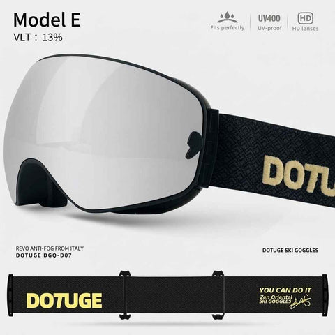 Darrahopens Outdoor Recreation > Snow Sports > Skiing & Accessories DOTUGE DGQ-D07 Magnetic Flip Ski Goggles with REVO Coated Dual-Layer Anti-Fog Spherical Lens, UV400 Protection, OTG Design, and Wide Field of View for Snow Sports (E) In Australia - Darrahopens