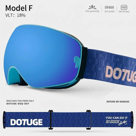 Darrahopens Outdoor Recreation > Snow Sports > Skiing & Accessories DOTUGE DGQ-D07 Magnetic Flip Ski Goggles with REVO Coated Dual-Layer Anti-Fog Spherical Lens, UV400 Protection, OTG Design, and Wide Field of View for Snow Sports (F) In Australia - Darrahopens
