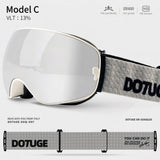 Darrahopens Outdoor Recreation > Snow Sports > Skiing & Accessories DOTUGE DGQ-D07 Magnetic Flip Ski Goggles with REVO Coated Dual-Layer Anti-Fog Spherical Lens, UV400 Protection, OTG Design, and Wide Field of View for Snow Sports (G) In Australia - Darrahopens